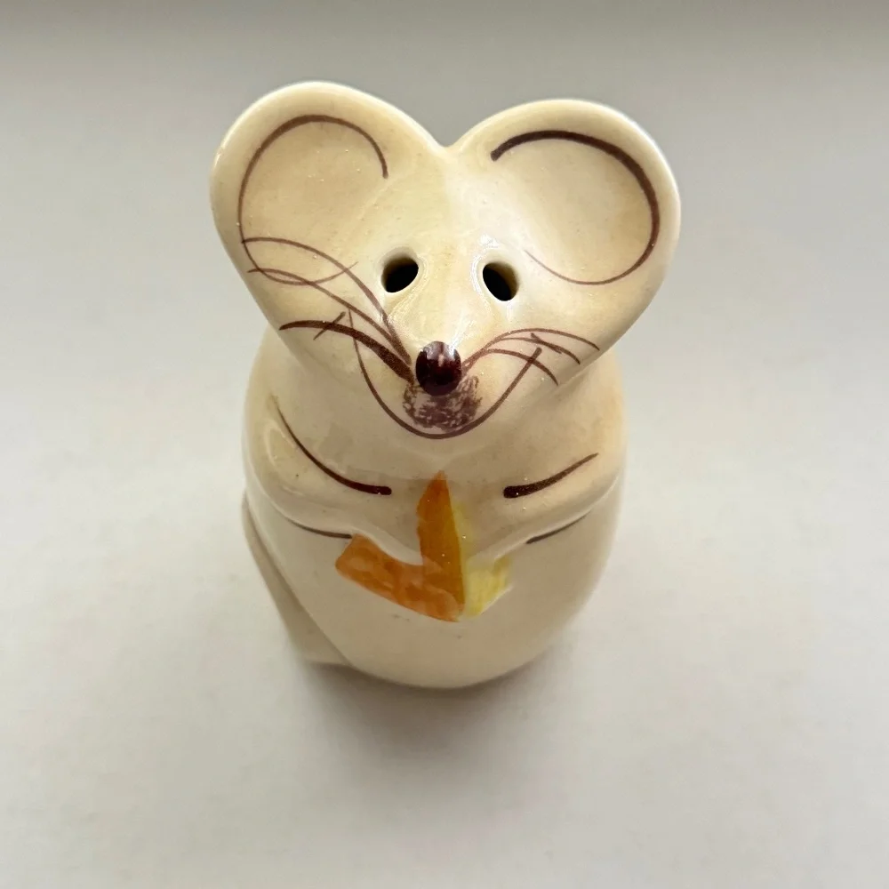 Vintage Mouse Cheese Shaker - N.S. Gustin Hand Painted